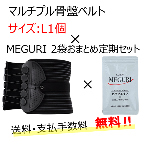 マルチプル骨盤ベルトLサイズ×MEGURI2袋おまとめ定期セット | KAIHOUzMART